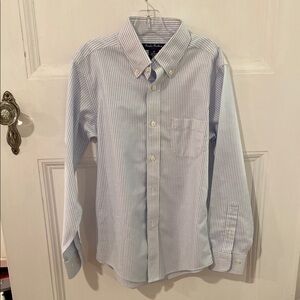 Boys Brooks Brothers Light Blue Pinstripe Shirt Size 10